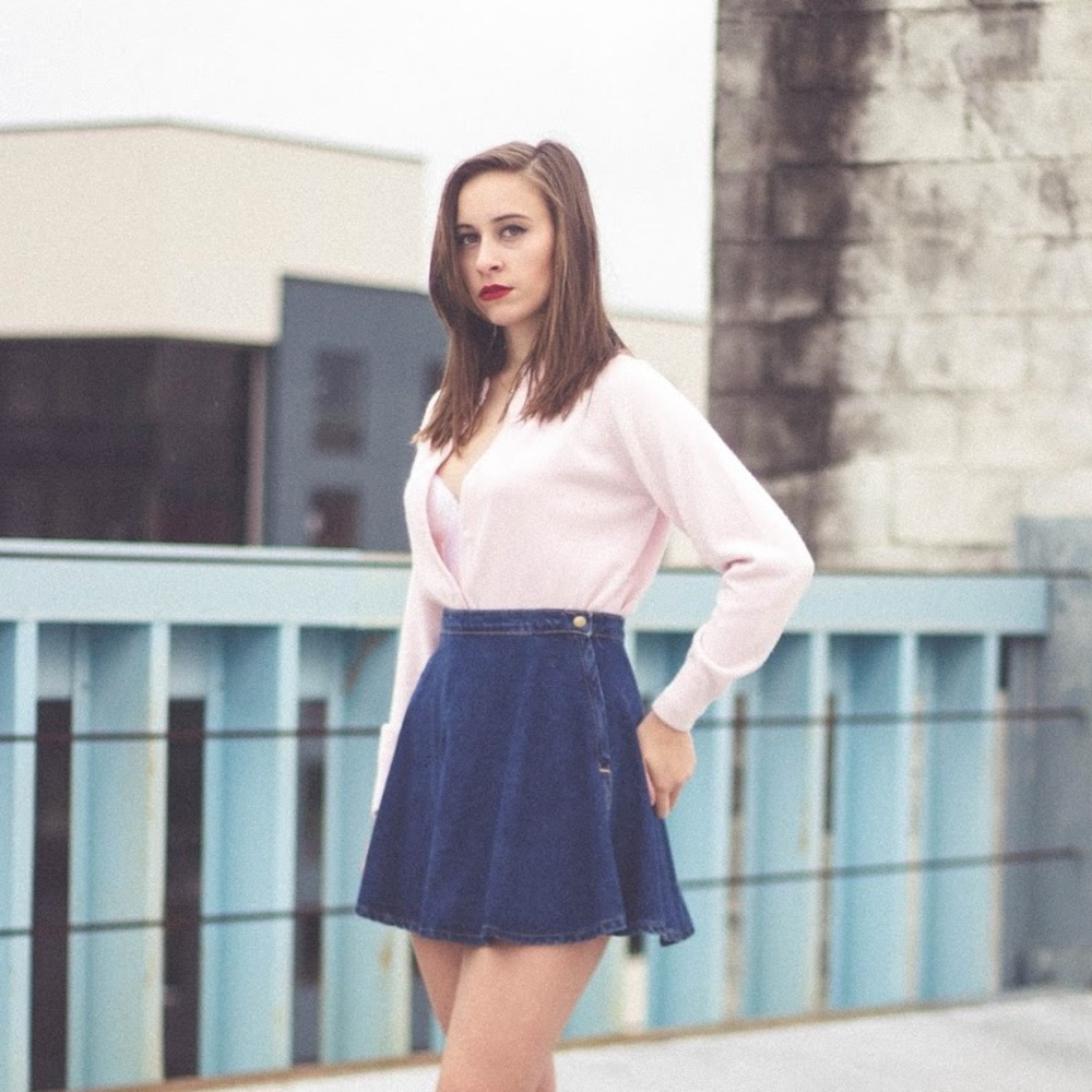 Vintage denim circle skirt